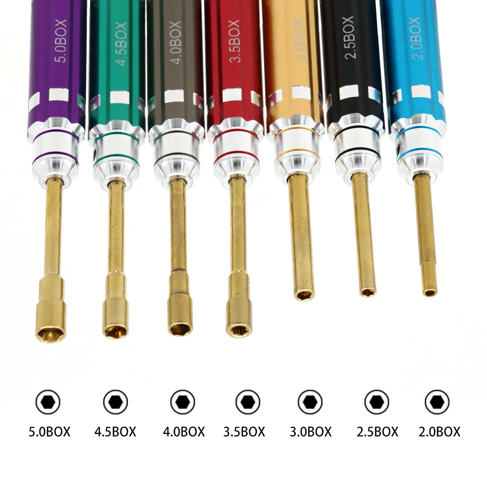 Micro Screwdriver Kit - 7PCS Short Handle RC Hex Screwdriver