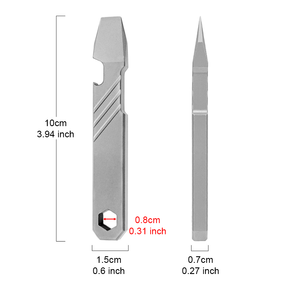 Titanium EDC Pry Bar Tool – 4” - Micro Screwdriver Kit ulasan dan harga