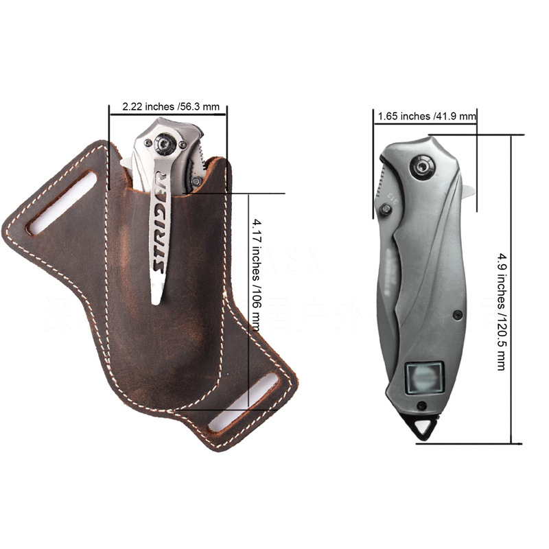 1PC Leather Knives Sheaths Fol - Edc Everyday Carry Knives ulasan dan harga
