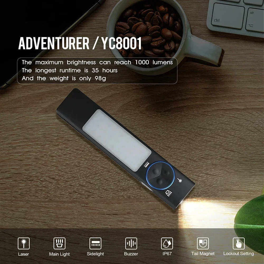 YC8001 1000LM Mini EDC Flashli - Keychain Flashlight ulasan dan harga
