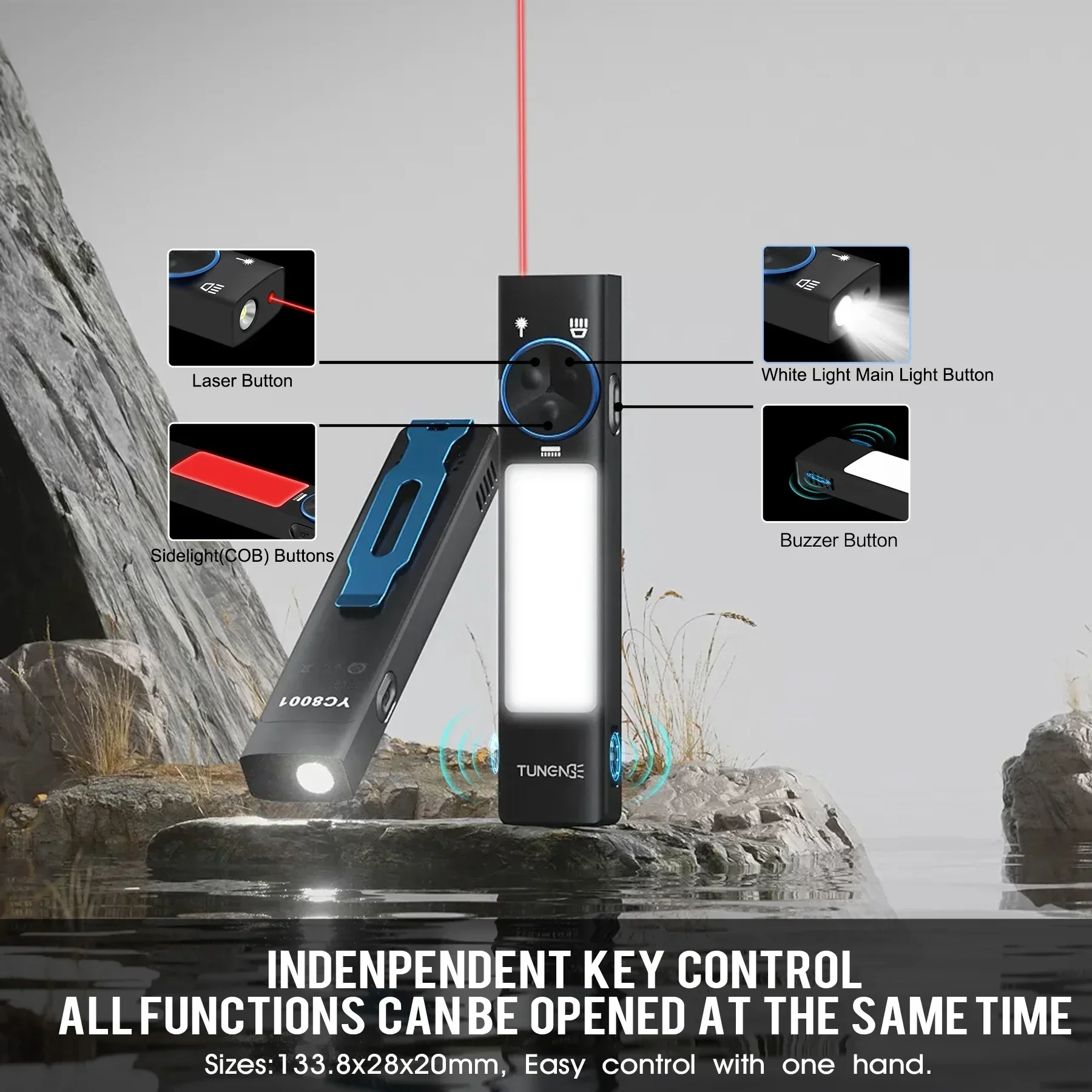 YC8001 1000LM Mini EDC Flashli - Keychain Flashlight ulasan dan harga