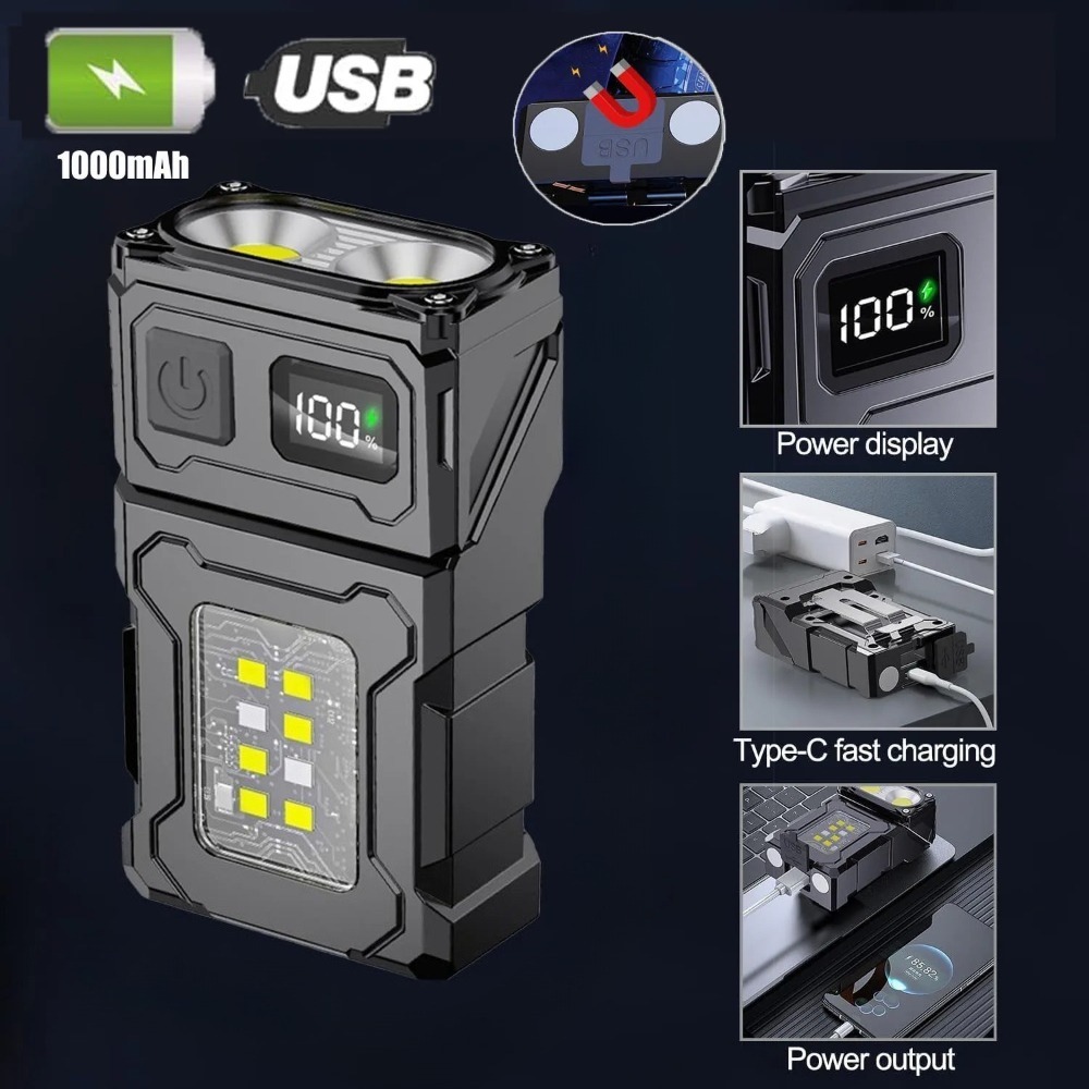 180° Rotatable LED Flashlight  - Keychain Flashlight ulasan dan harga