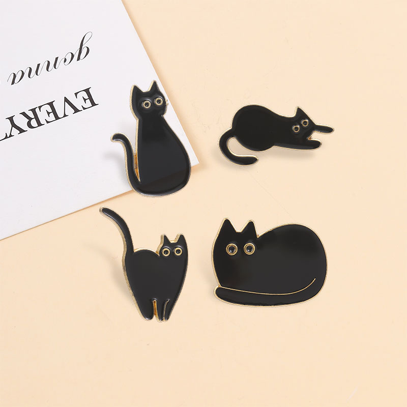 Cute Big Eyes Black Cat Enamel - Edc Everyday Carry Knives ulasan dan harga