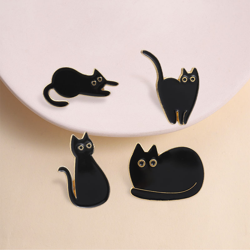 Cute Big Eyes Black Cat Enamel - Edc Everyday Carry Knives ulasan dan harga