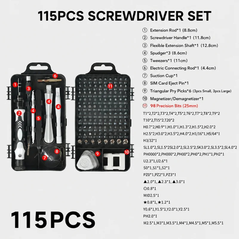 Portable 115in1 Magnetic Screw - Micro Screwdriver Kit ulasan dan harga