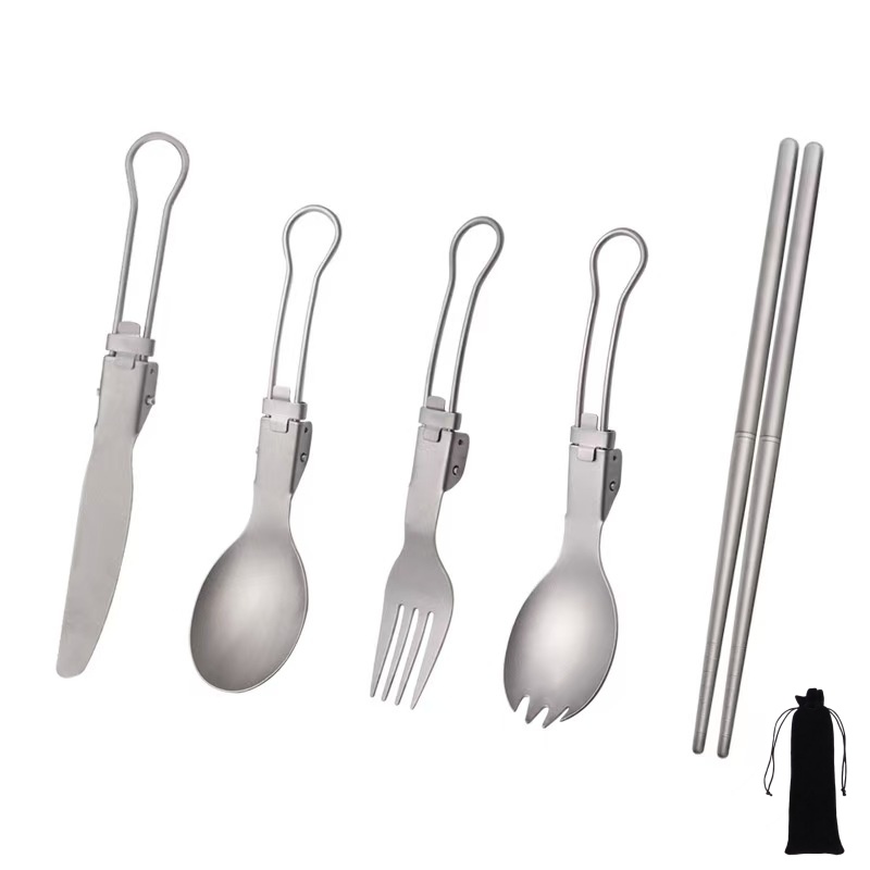 Titanium Foldable Utensil Set  - Edc Everyday Carry Knives ulasan dan harga