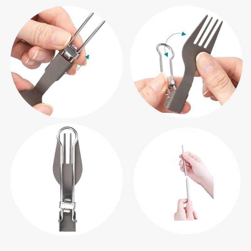 Titanium Foldable Utensil Set  - Edc Everyday Carry Knives ulasan dan harga