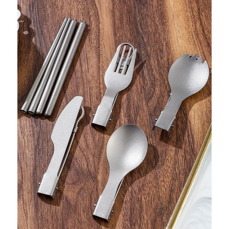 Titanium Foldable Utensil Set  - Edc Everyday Carry Knives ulasan dan harga