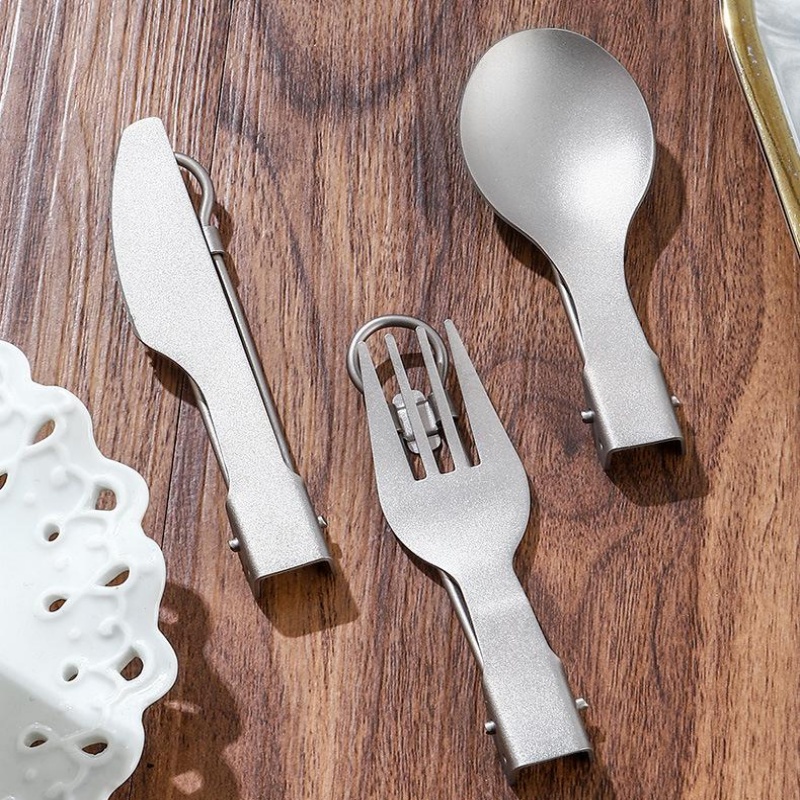 Titanium Foldable Utensil Set  - Edc Everyday Carry Knives ulasan dan harga