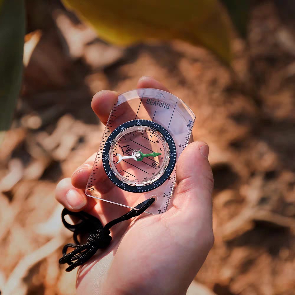 1pc/2pc New Outdoor mini Acryl - Compass Keychain Mini ulasan dan harga