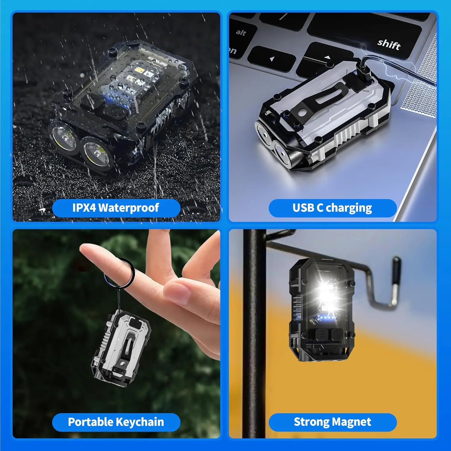 Mini COB Keychain Flashlight,C - Keychain Flashlight ulasan dan harga