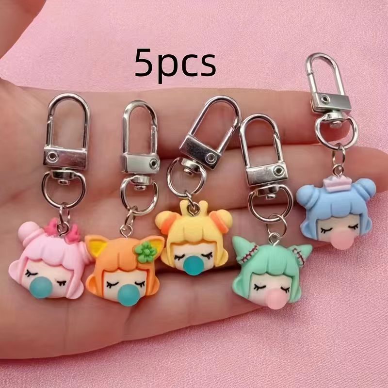 5pcs resin girl keychain, suit - Carabiner Keychain ulasan dan harga