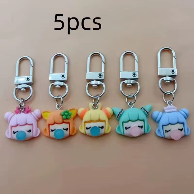 5pcs resin girl keychain, suit - Carabiner Keychain ulasan dan harga