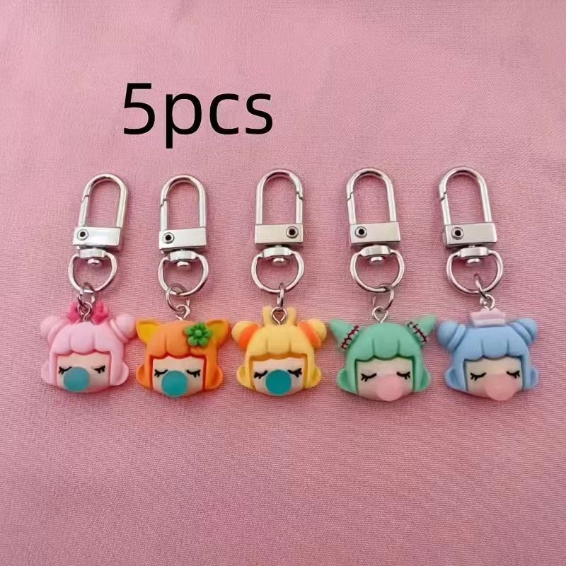 5pcs resin girl keychain, suit - Carabiner Keychain ulasan dan harga